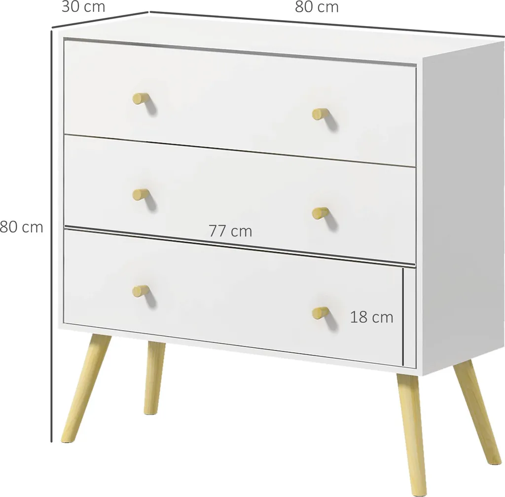 Commode de chambre blanche gain de place pour ranger le linge - 5