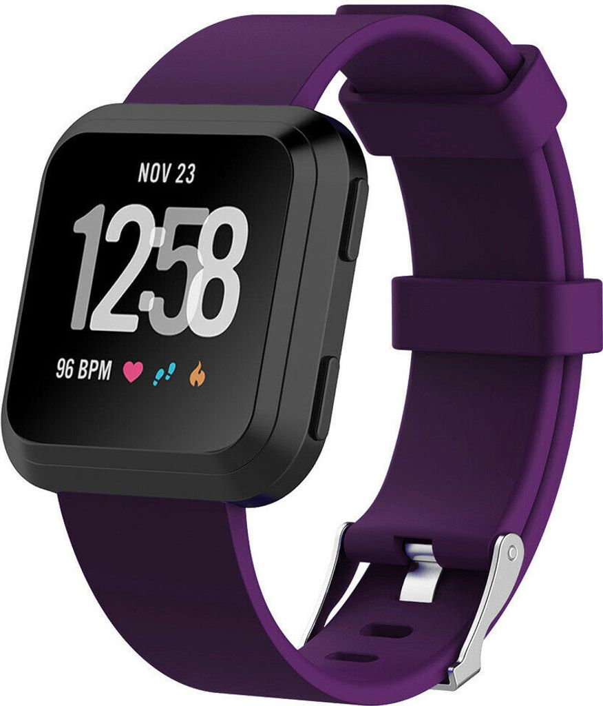 Strap-it Fitbit Versa / Versa 2 Armband Silikon (Dunkelviolett) - Große: M/L