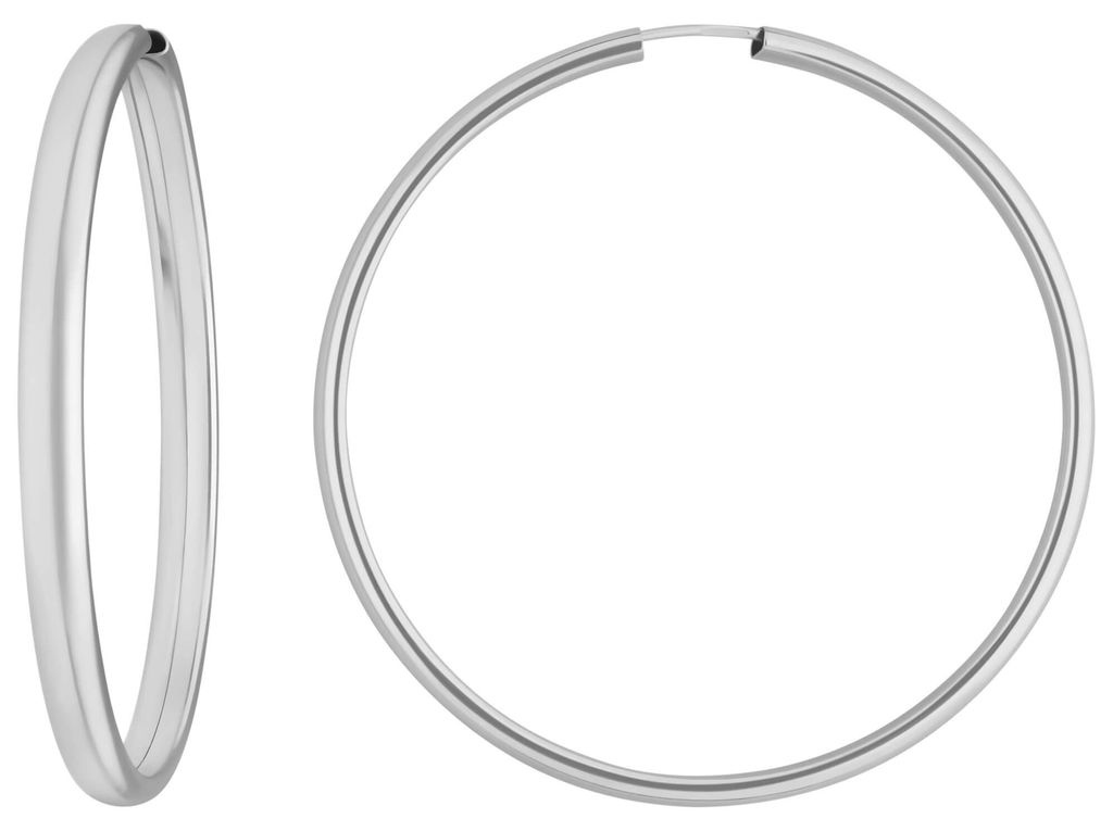 Paar Ohrringe Creolen schlicht Ohrschmuck aus 925 Silber 48x3,9mm