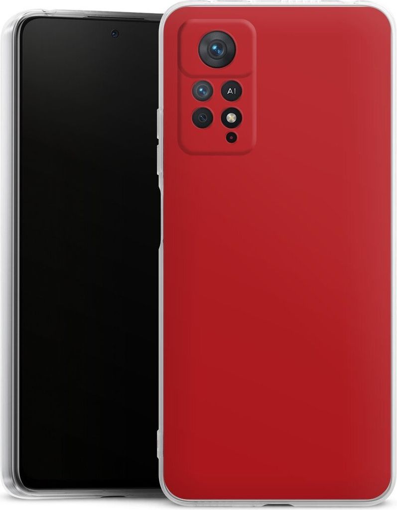 DeinDesign Handyhülle für Xiaomi Redmi Note 11 Pro 4G Silikon Hülle Case Smartphone Schutzhülle Farbe Rot einfarbig