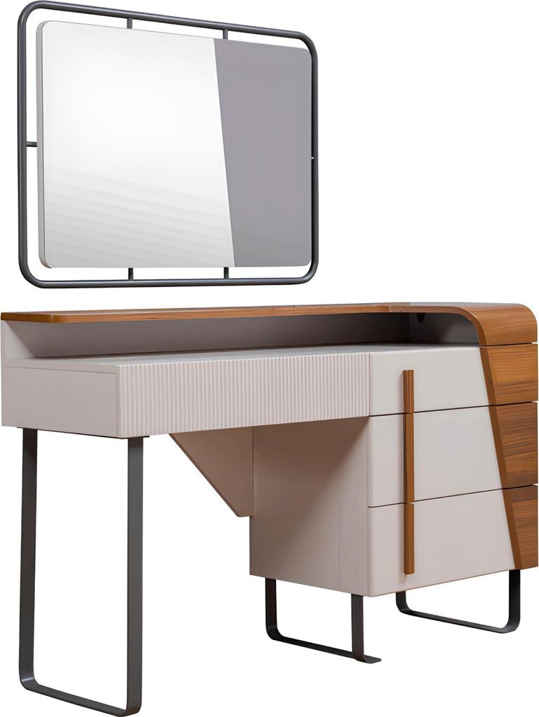 Designer Weißer Schminktisch r Spiegel Schlafzimmer Set