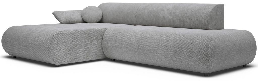 Selsey Armone – Ecksofa mit Schlaffunktion, Chenille, Ottomane links, Grau