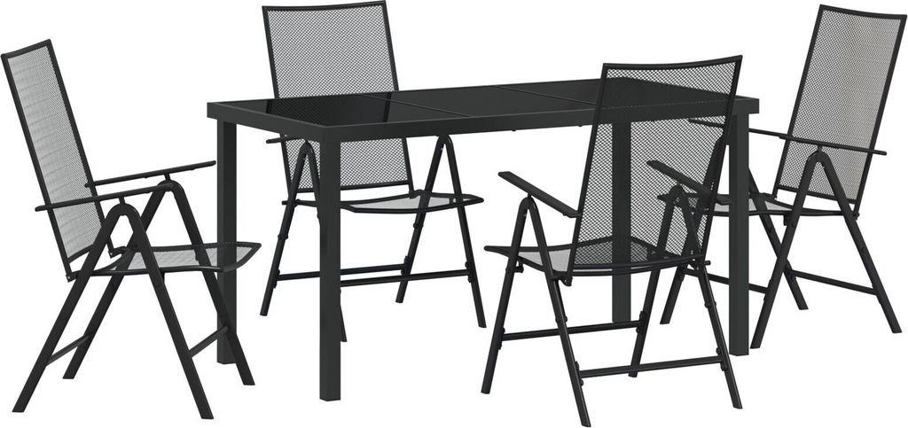 Möbel 5-teiliges Garten-Esszimmer-Set in Anthrazit - Gartenstühle 3379291