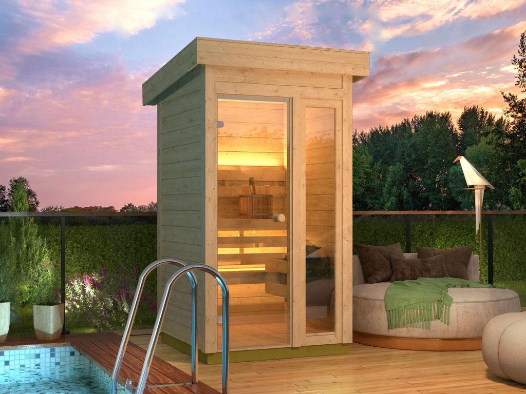 Fjordholz Mini Saunahaus Modell Irma 44