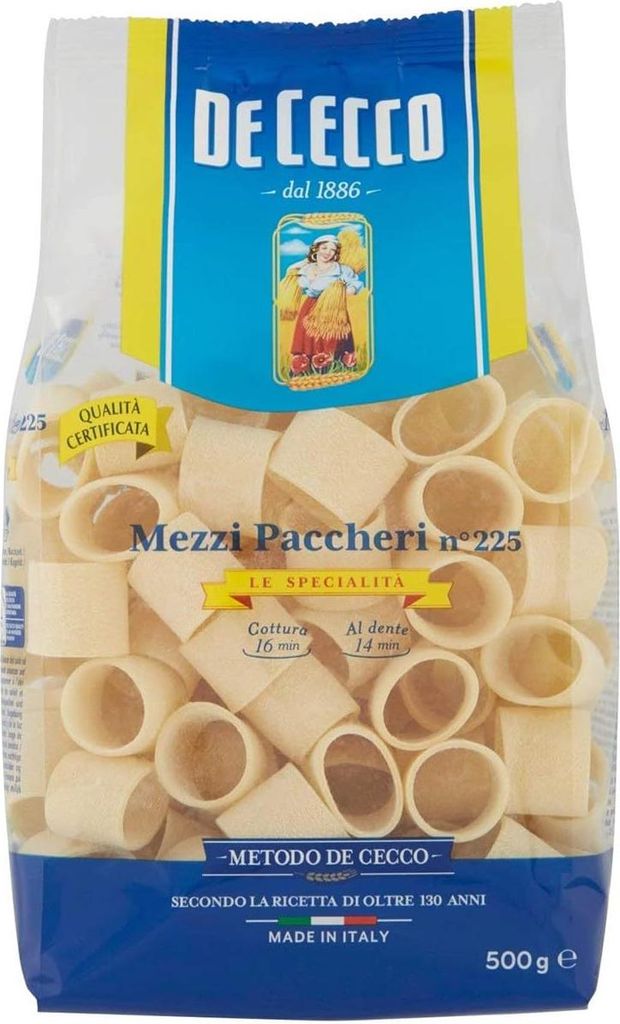 10x Pasta De Cecco 100% Italienisch mezzi paccheri n. 225 Nudeln 500g