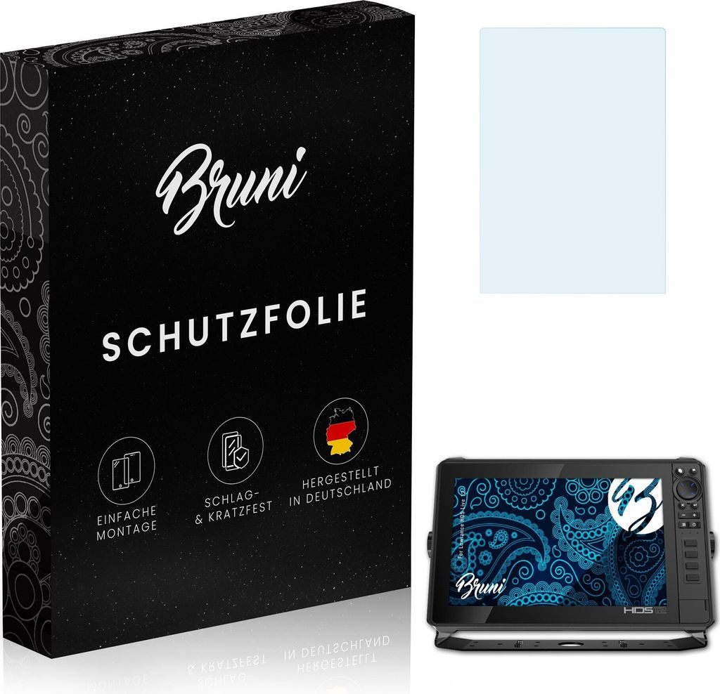 Bruni Basics-Clear 2x Schutzfolie kompatibel mit Lowrance HDS Live 12 Folie