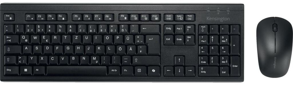 Kensington KM270 EQ - Tastatur-und-Maus-Set - wiederaufladbar - full size - kabellos - 2,4 GHz, Bluetooth - QWERTZ - De