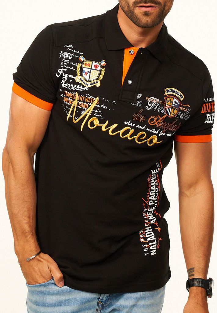 behype. Herren Poloshirt mit Stickerei als Freizeit Polo Produktbild 