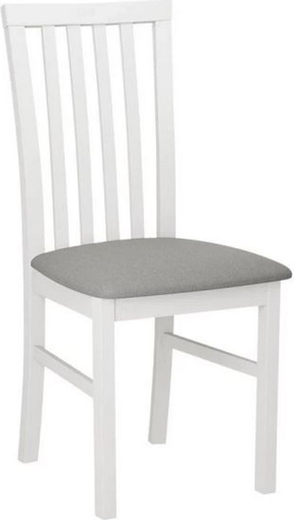 MIRJAN24 Stuhl Milano I, Esszimmerstuhl aus Buchenholz, 43x40x93 cm (Holzfarbe: Weiß, Stofffarbe: Hygge D91)