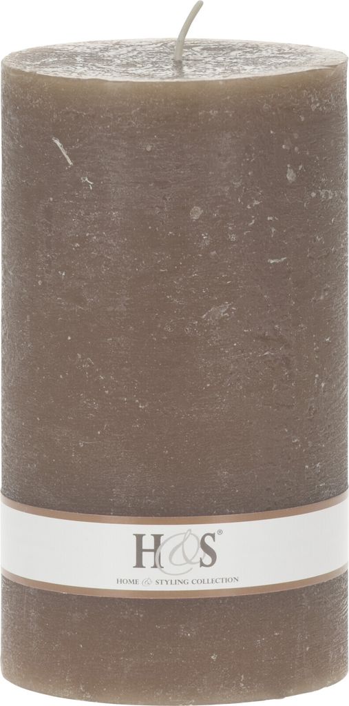 Kerze Zylinder 9x15cm, taupe