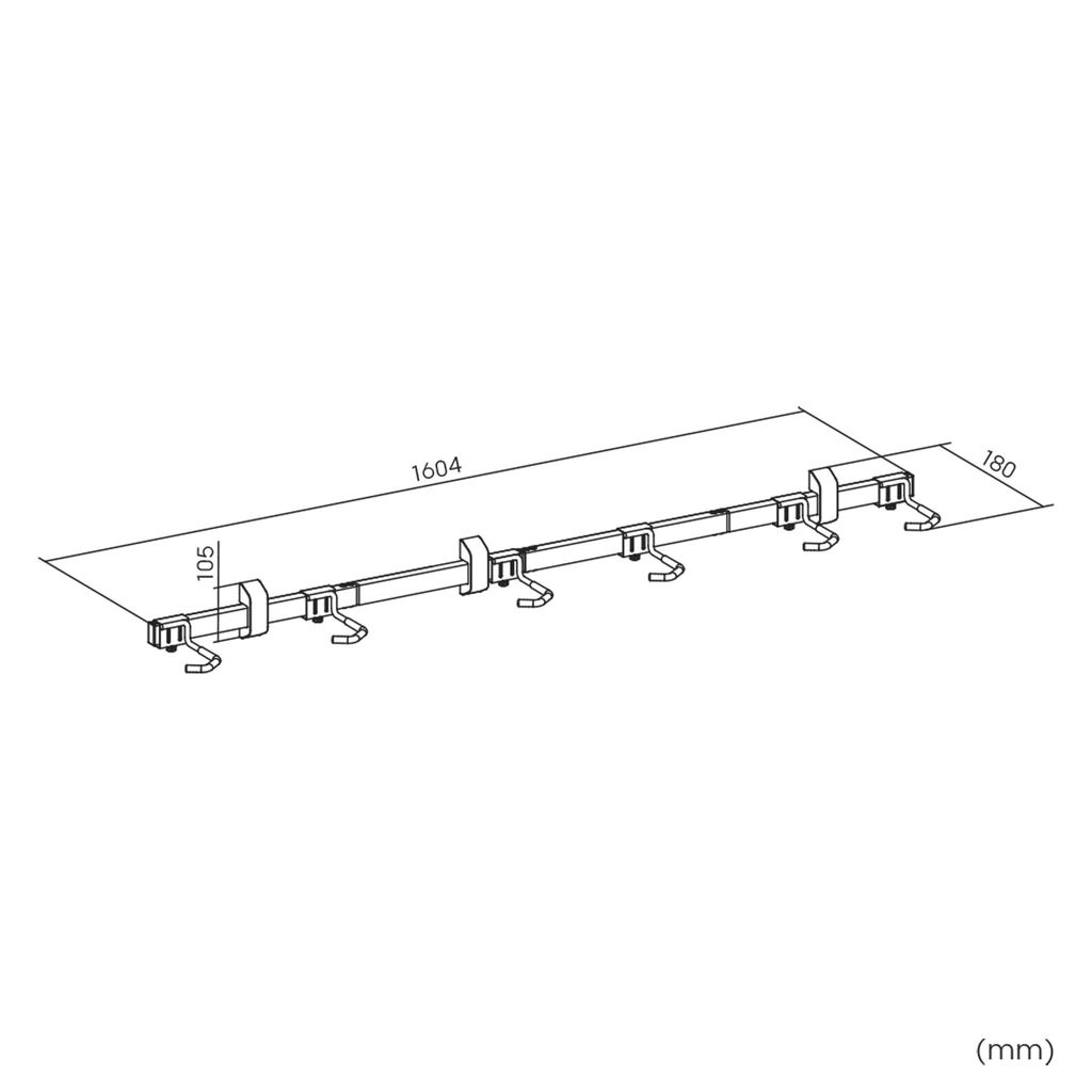 Nástěnný držák na kolo Wiltec pro 6 jízdních kol 160,4 x 18 Obrázek produktu 