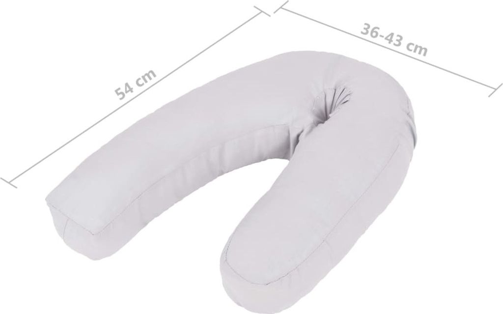 "SALE 2026"Stillkissen - Grau Schwangerschaftskissen J-förmig 54x(36-43)cm Grau Stabli Möbel2378893
