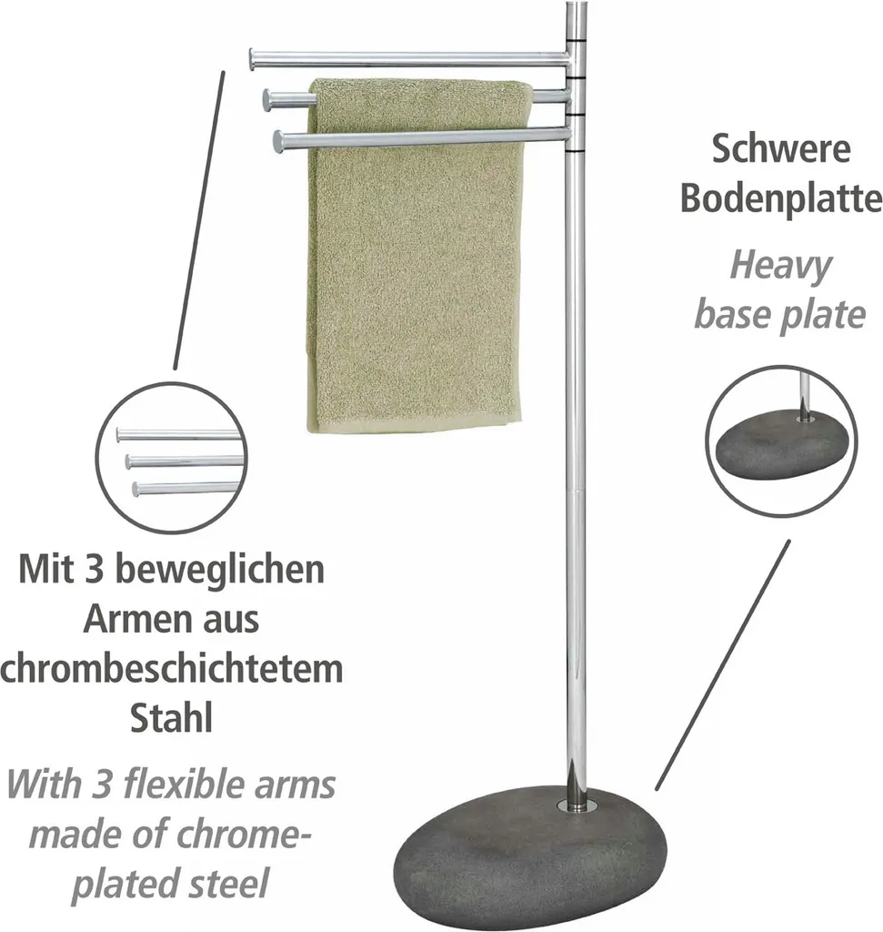 Support de Bain Indépendant WENKO PEBBLE pour Séchage Rapide Serviettes - 2