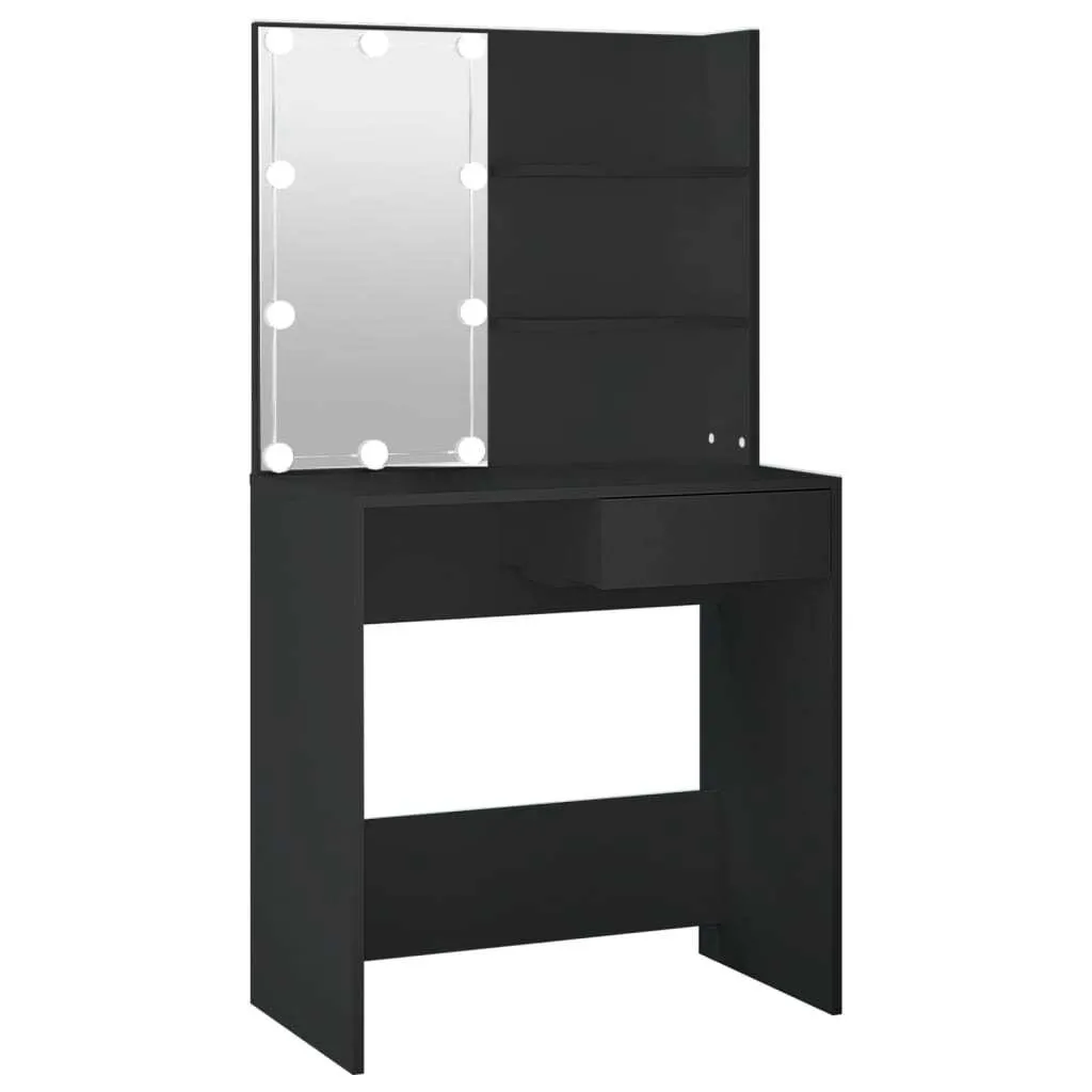 Mobile Toeletta SYFAX™ Nero LED 141cm - Soluzione Trucco Salvaspazio