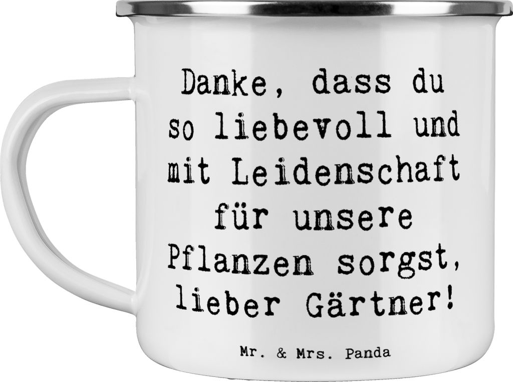 Mr. & Mrs. Panda Campingbecher Spruch Lieber Gärtner - Weiß - Geschenk, Pott, Naturverbundenheit, Aufmerksamkeit, Haferl, Wertschätzung, Danke s...