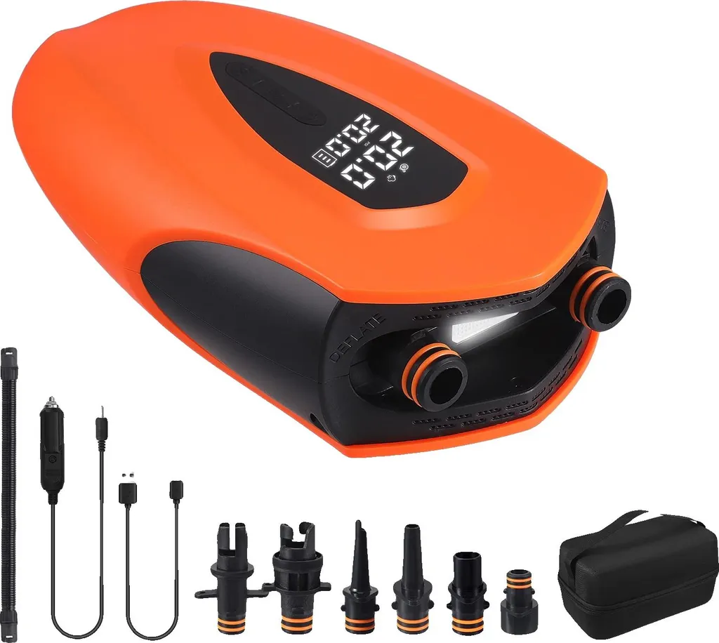 Pompe à air électrique 12000mAh Orange avec écran LCD haute précision