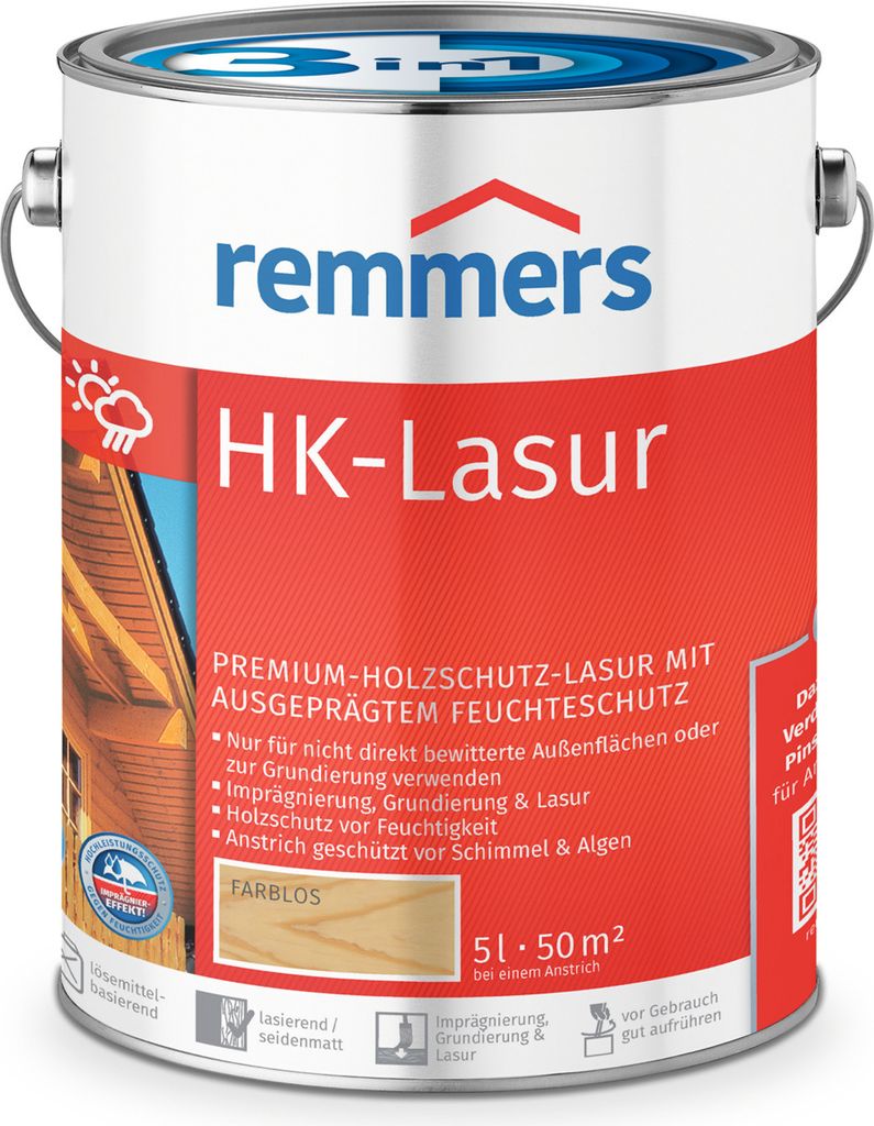 Remmers HK-Lasur 3in1 farblos 5 l, Holzlasur aussen Produktbild 