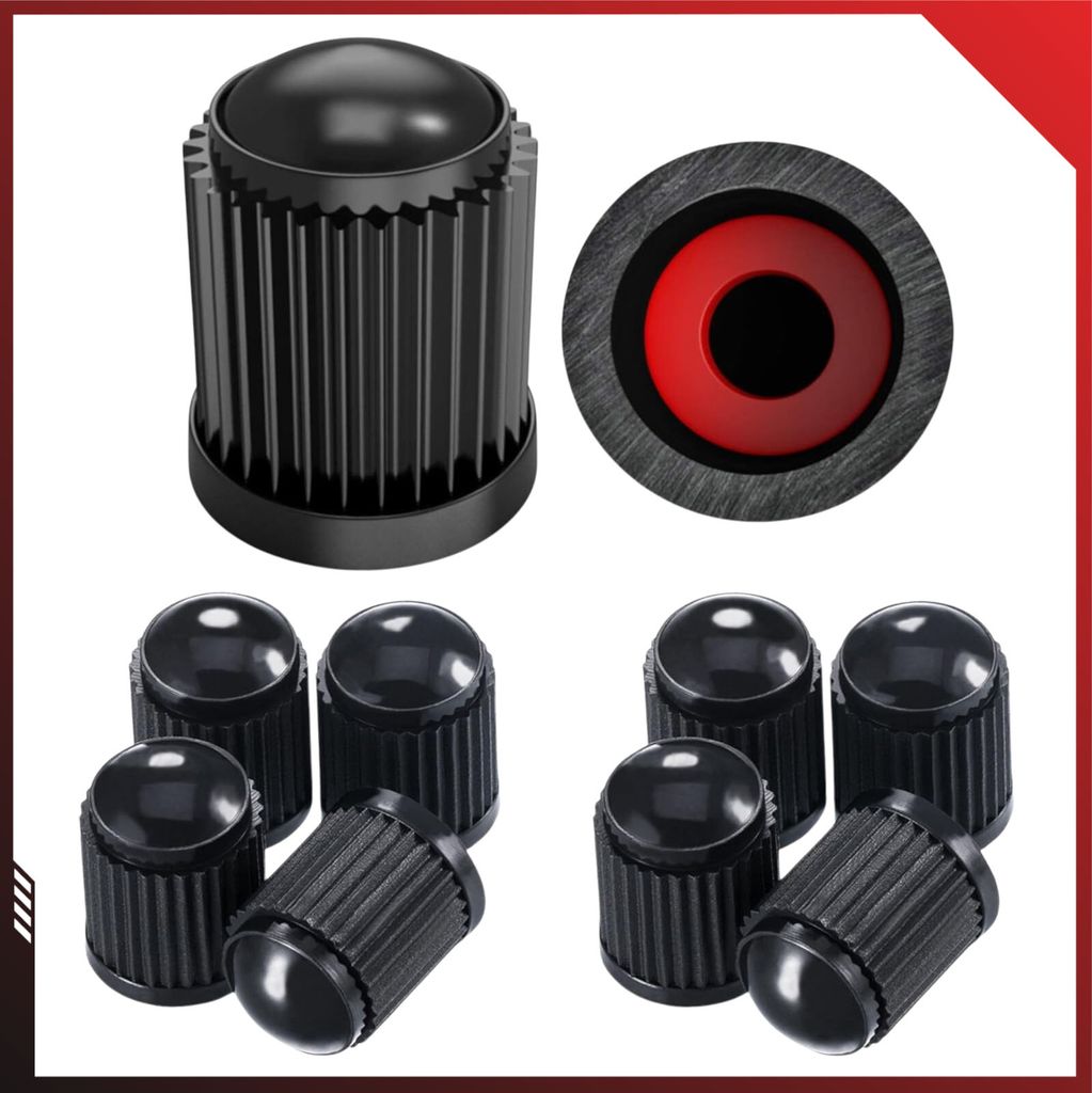 Schrader Ventilkappen; 10er Set; Farbe: Schwarz