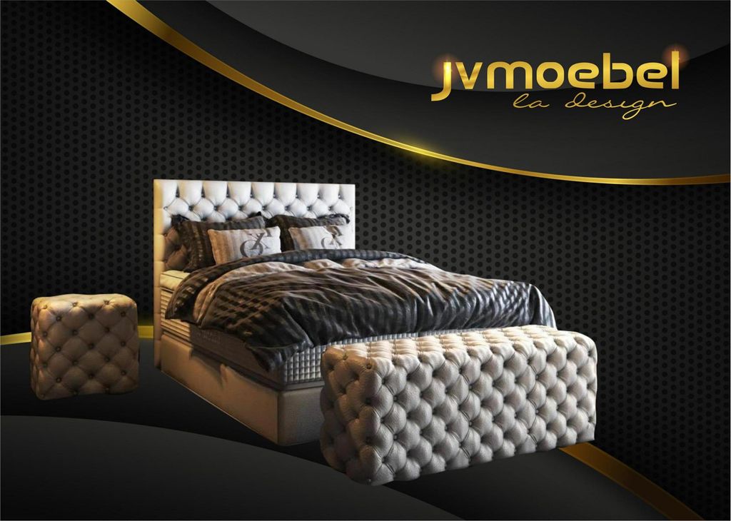 Bett 2x Nachttisch 3 tlg. Schlafzimmer Set Design Möbel Modern Luxus Betten Neu