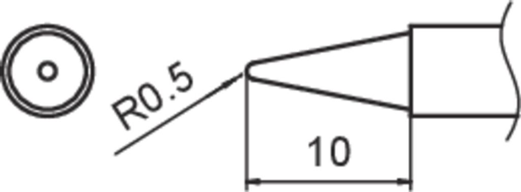 Hakko Composit Lötspitze für FM2027/2028, T15-B2/0,5x10 mm T15-B2 (Lötspitze)