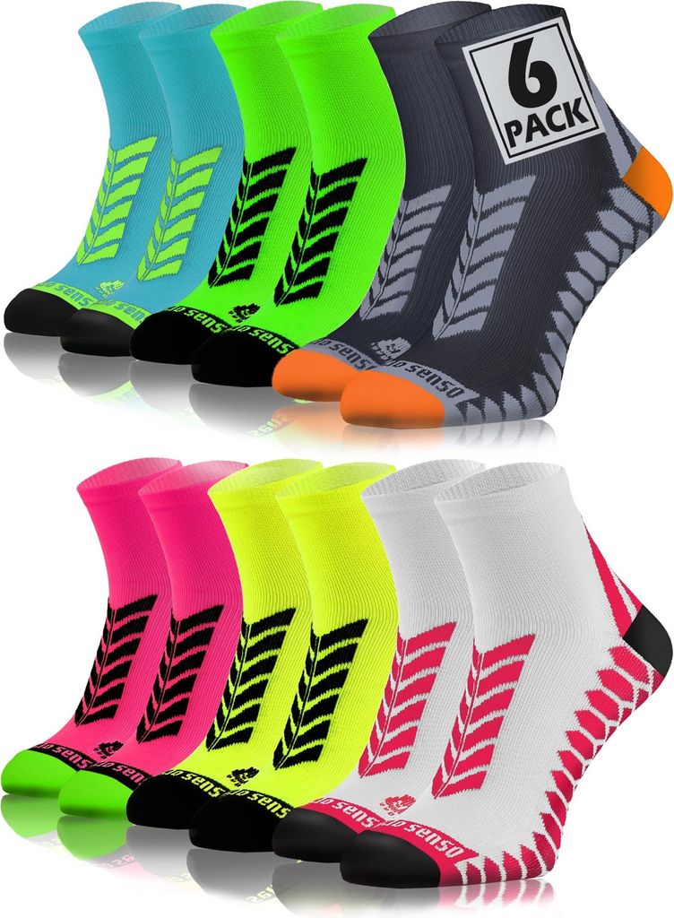 Sesto Senso Sportsocken – Bequeme, atmungsaktive Socken – Unisex für Damen und Herren, Größe 39-42, Farb-Mix - 6er-Pack