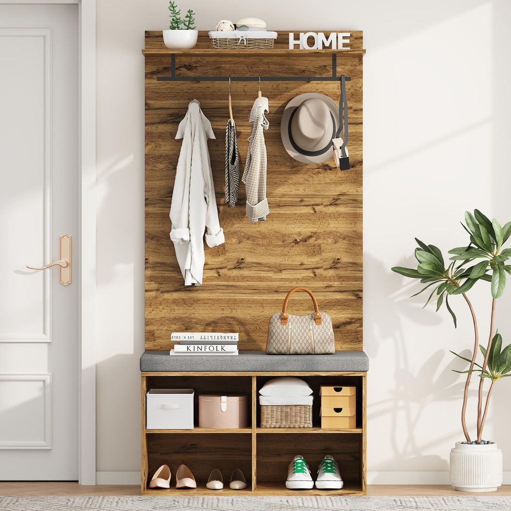 VidaXL Appendiabiti A Muro Rovere Sonoma – Con Ripiano E Ganci, 40x10,5x10,5 Cm, Moderno Salvaspazio Per Ingresso