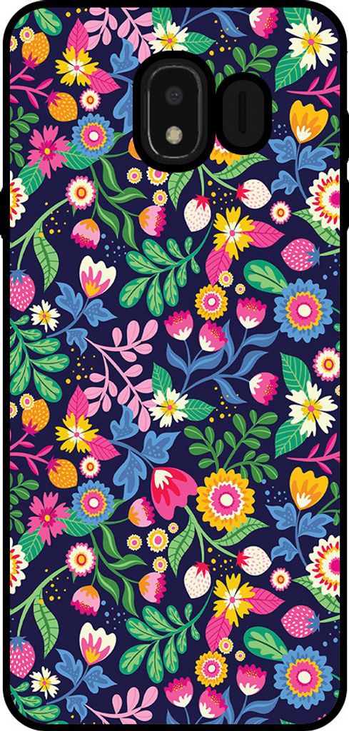 Smartphonica Handytasche Passend für Samsung Galaxy J4 2018 mit Blumendruck - TPU zurück Abdeckung Fall Blumendesign