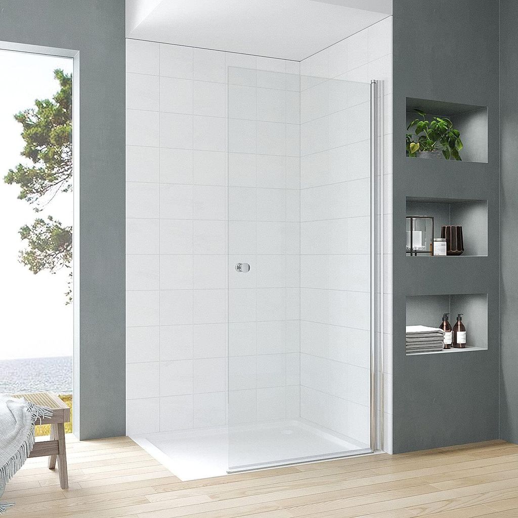 AQUABATOS 85 x 187 cm Walk-In Dusche Duschwand Duschabtrennung Glas aus ESG-Sicherheitsglas 5mm Duschtür Drehtür Rahmenlos