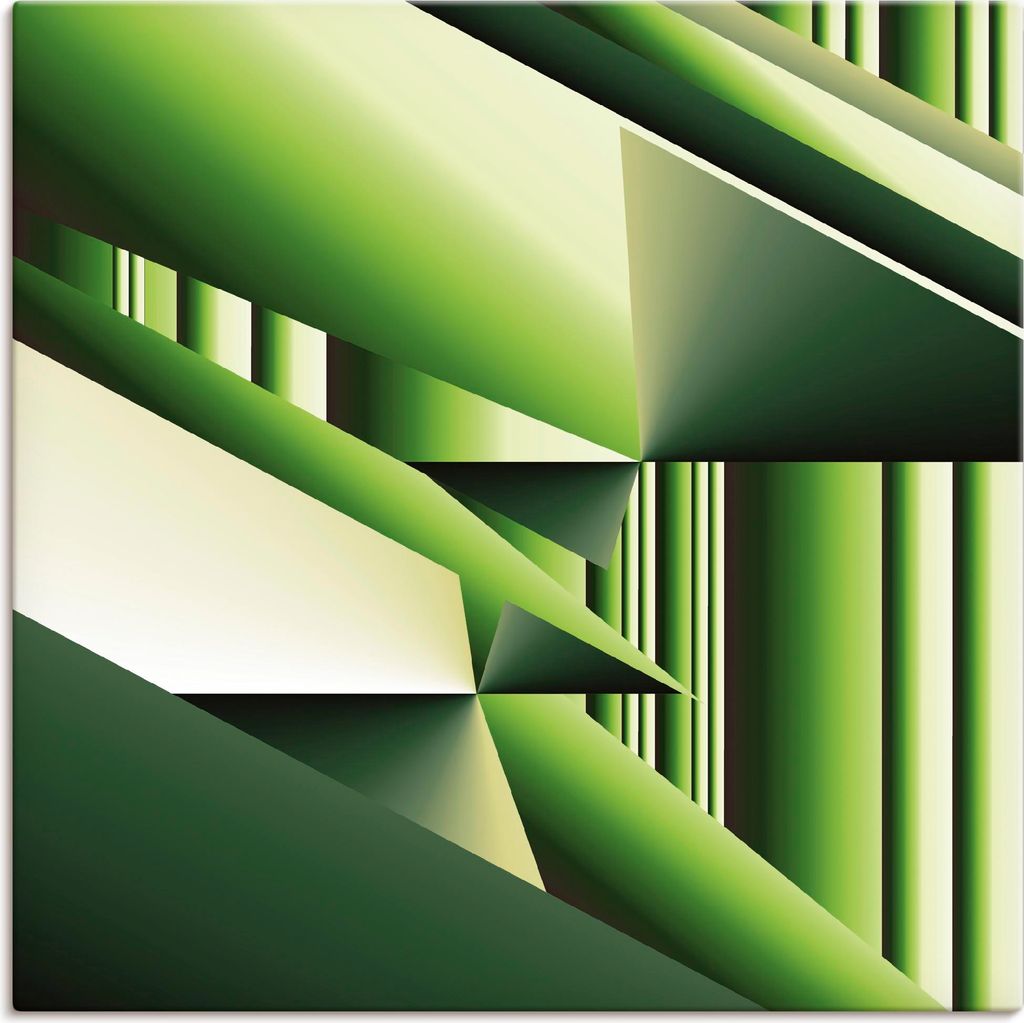 ARTland Leinwandbild Grüner Bambus Modern Art Größe: 100x100 cm