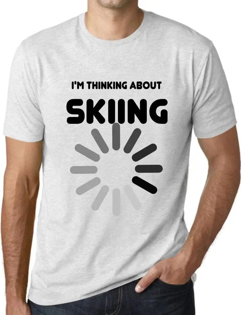 Herren Grafik T-Shirt Ich denke über Skifahren nach – I'm Thinking About Skiing – Öko-Verantwortlich Vintage Jahrgang Kurzarm Lustige Druck G...