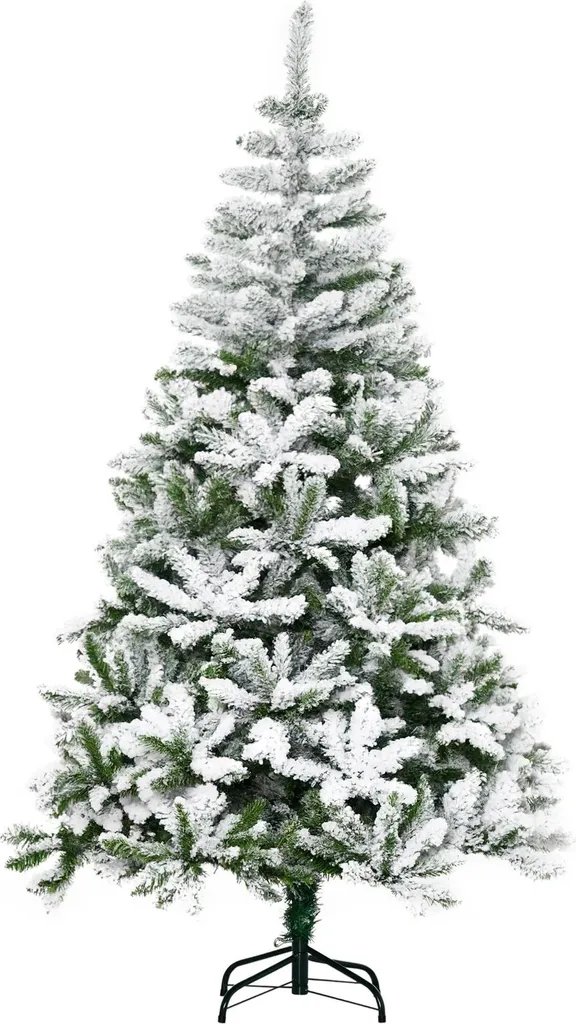 Arbre de Noël Artificiel 120 cm Vert Enneigé - Sapin Ignifugé Intérieur