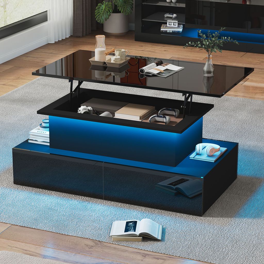 MODFU Hochglanz-Couchtisch mit LED-Beleuchtung, Produktbild 