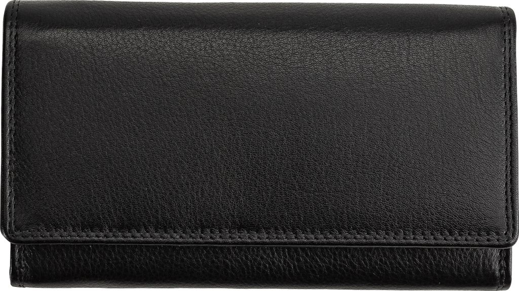 Josephine Osthoff Geldbörse Damen Leder Länglich Portemonnaie mit Bügelverschluss KleinGeldbörse Kreditkartenetui RFID-Schutz Geldbeutel mit M...