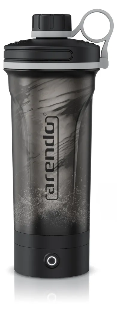 Arendo protein shaker elettrico, protein shaker 700 ml, richiudibile, lavabile in lavastoviglie, tazza di miscelazione, maniglia per il trasporto, senza BPA, per viaggi, yoga, fitness, sport, nero