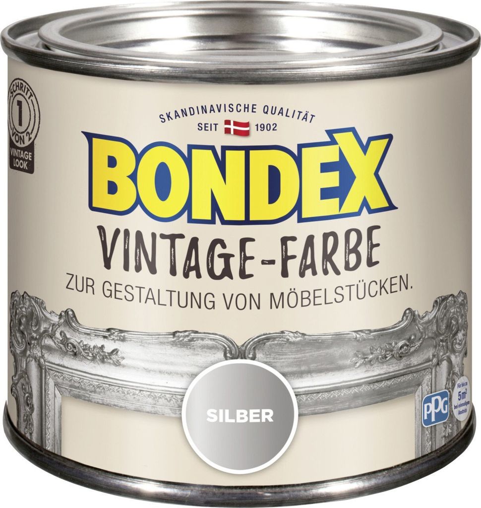 Bondex Vintage-Holzfarbe silber 375 ml Produktbild 