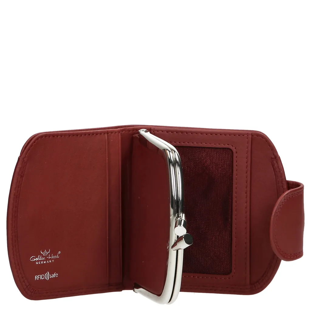 Portafoglio RFID Golden Head Polo Rosso - Nappa Bovina Certificata - 12