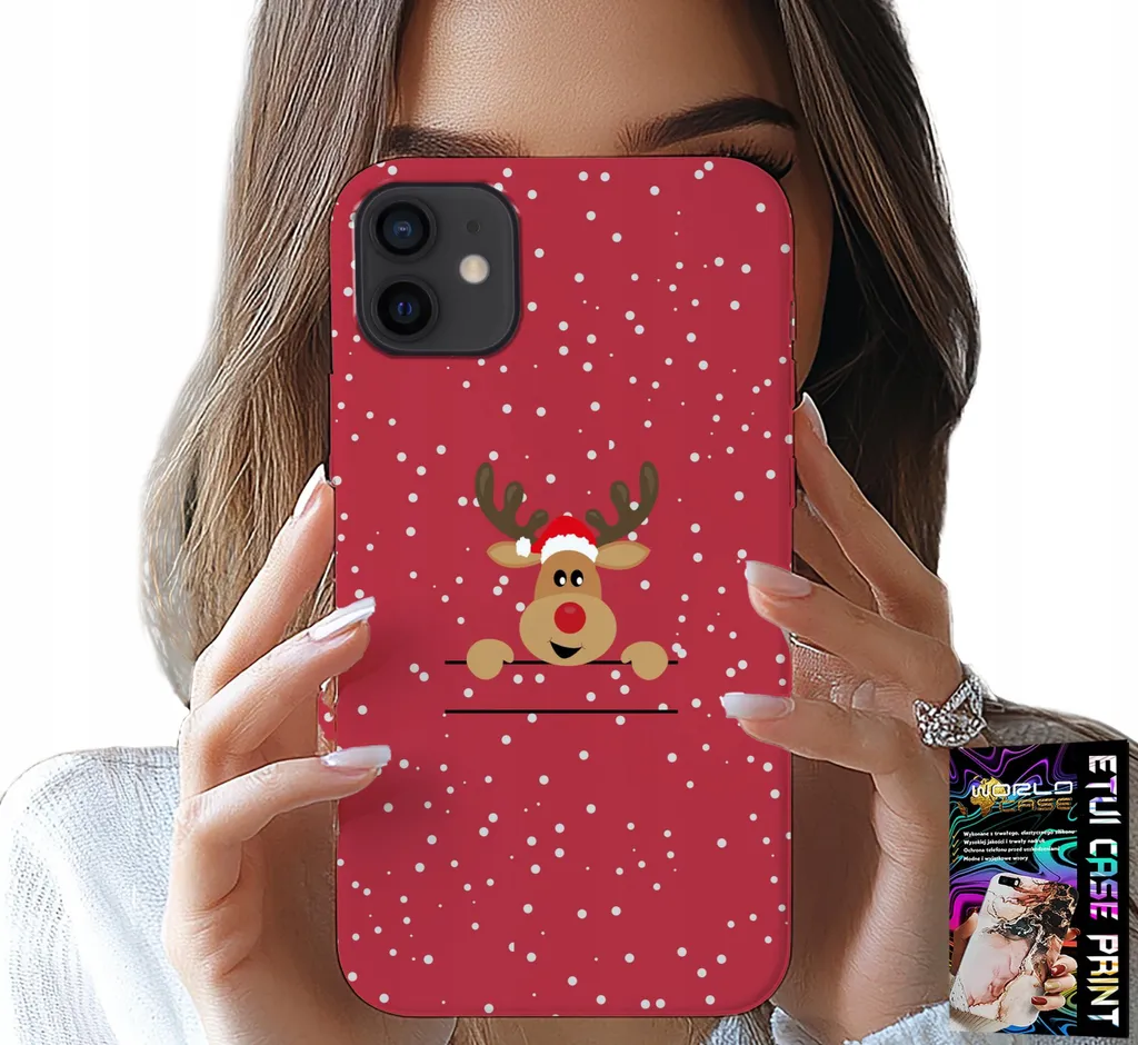 Regalo di Natale iPhone 11: Cover Renna e Protezione Vetro per Bambini