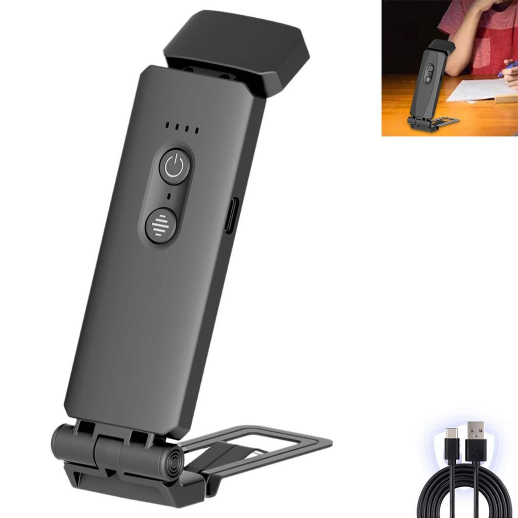 Leselampe für Bücher im Bett, Tragbare LED-Tischlampe mit Clip, USB-Anschluss, 5 Helligkeitsstufen und 30/60-Minuten-Timer