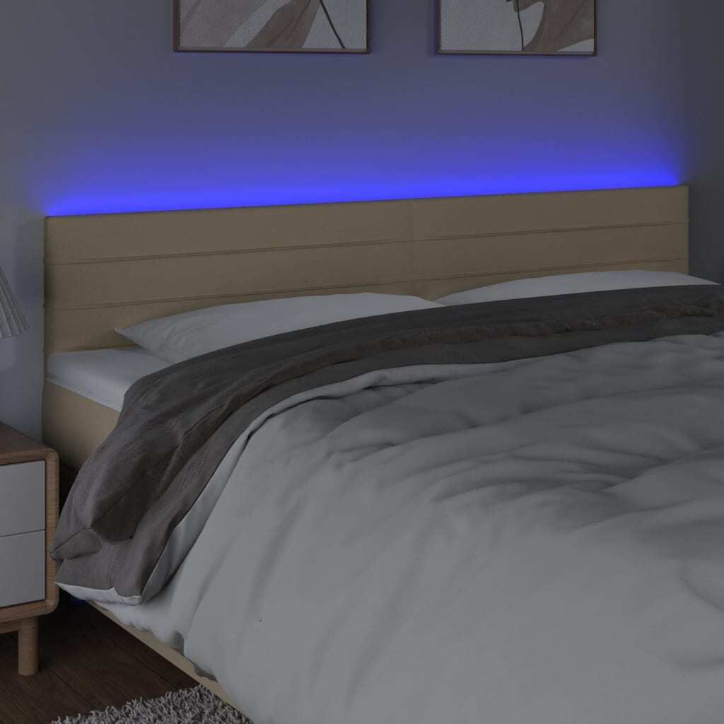 Maison Exclusive - LED Kopfteil Creme 180x5x78/88 cm Stoff