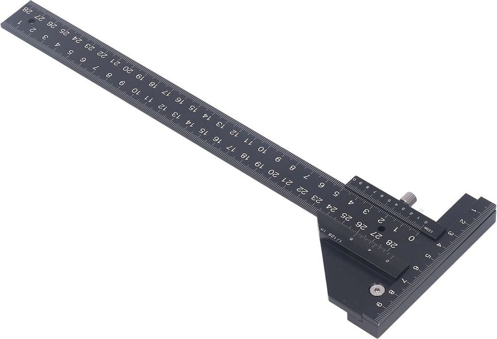0 bis 280mm T-förmiges Lineal Aluminiumlegierung Genaue Skala Multifunktionales Holzbearbeitungslineal zum Messen und Markieren