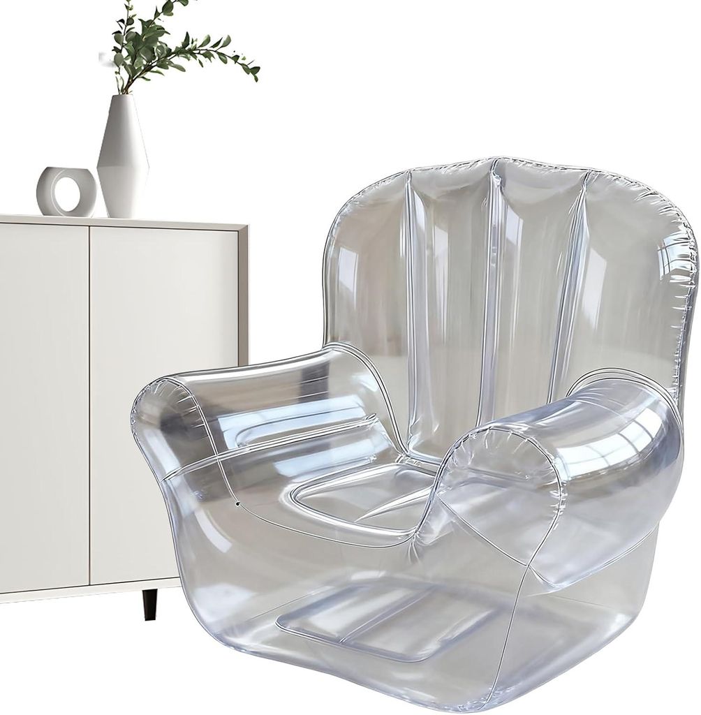 Fauteuil Gonflable,Meuble Gonflable Canapé Soufflé – Canapé Confortable Transparent Détente Jardin Balcon Piscine Extérieur Chambre