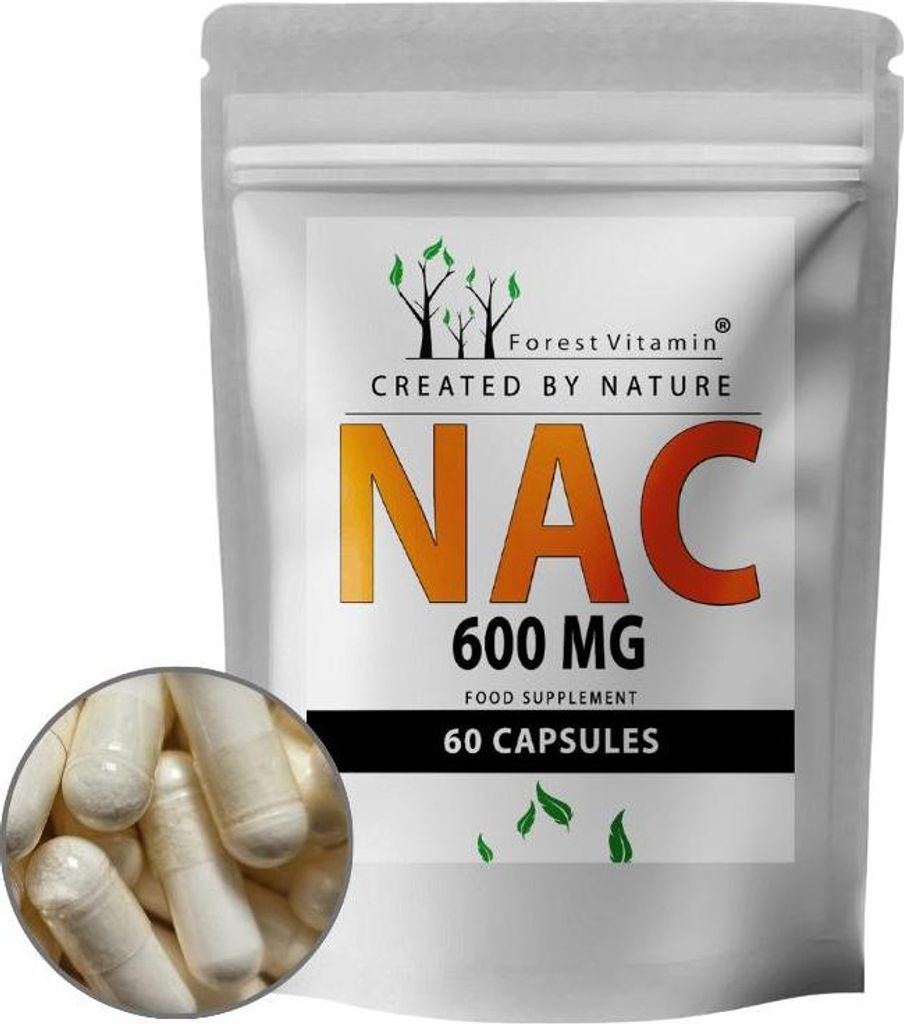 NAC 600mg - 60 Kapseln - N-acetyl L-cystein - Aminosäure - Produktbild 