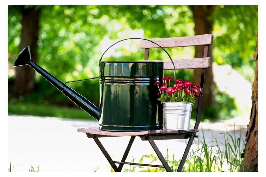 Gießkanne 10 Liter Grün Metall Verzinkt