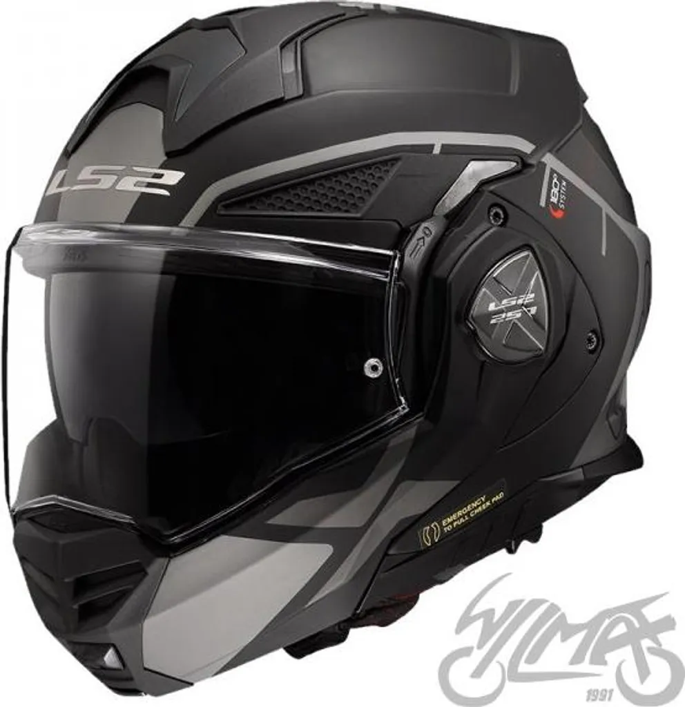 Casque LS2 FF901 Advant X Metryk avec Mentonnière 180° Noir Mat XXL