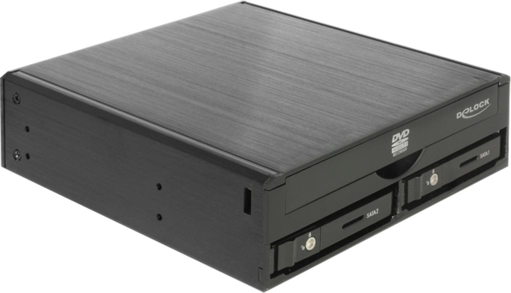 DeLOCK 5.25" Wechselrahmen für 1 x 5.25" Slim Laufwerk + 2 x 2.5" SATA