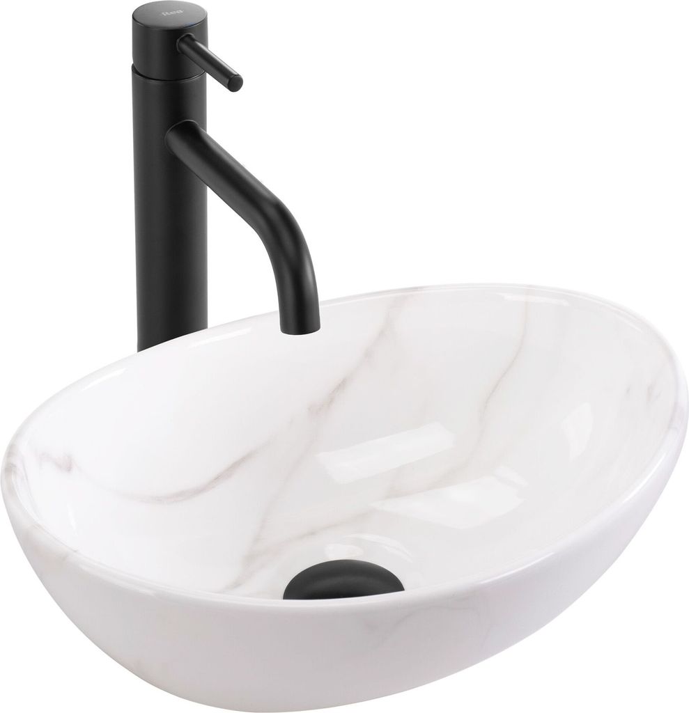 Rea Aufsatzwaschbecken Sofia Mini Cloudy Oval Grey Produktbild 