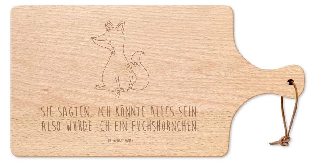 Mr. & Mrs. Panda Frühstücksbrettchen Einhorn Wunsch - Transparent - Geschenk, servierbrett holz, Fuchshörnchen, Unicorns, vesperbrett, jausenbre...
