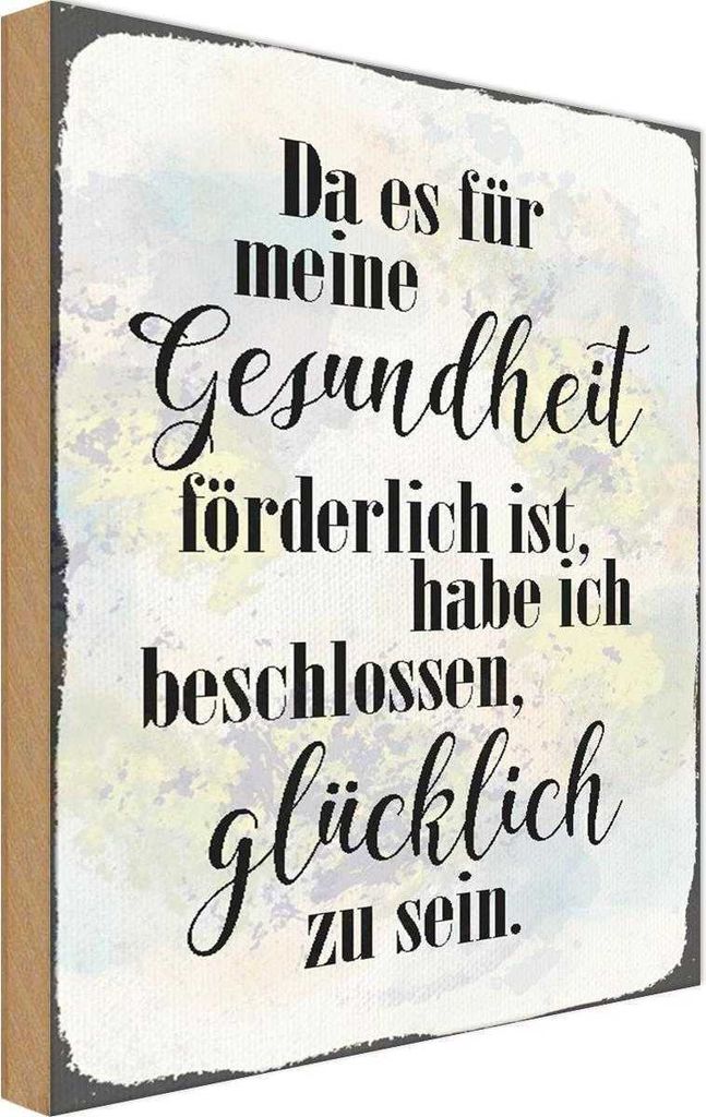 vianmo Holzschild 30x20 cm Gesundheit glücklich sein Spruch Zitat
