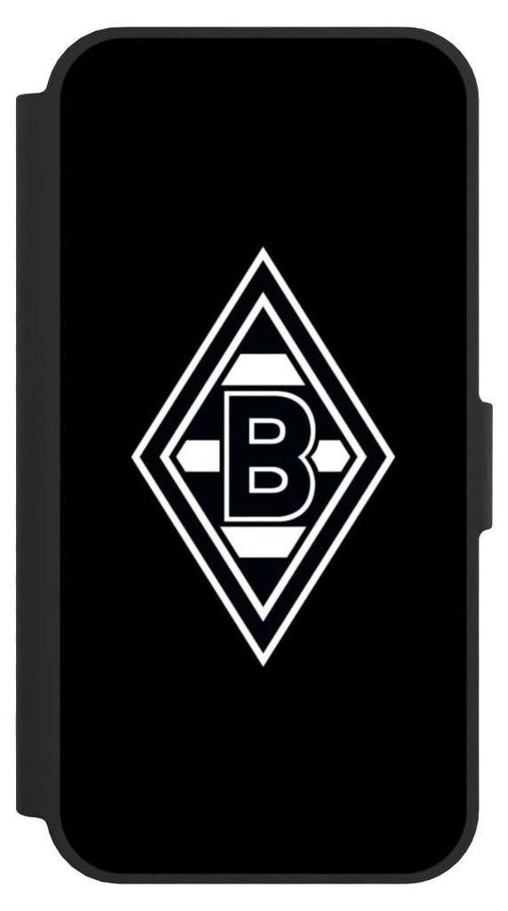 NIVOCASE Klapphülle für Apple iPhone 16e Handyhülle aus Kunst Leder NIVOflip schwarz Borussia Mönchengladbach Gladbach Wappen