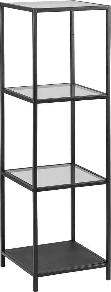Étagère Carney métal noir mat anti-rayures - Bibliothèque design 120cm